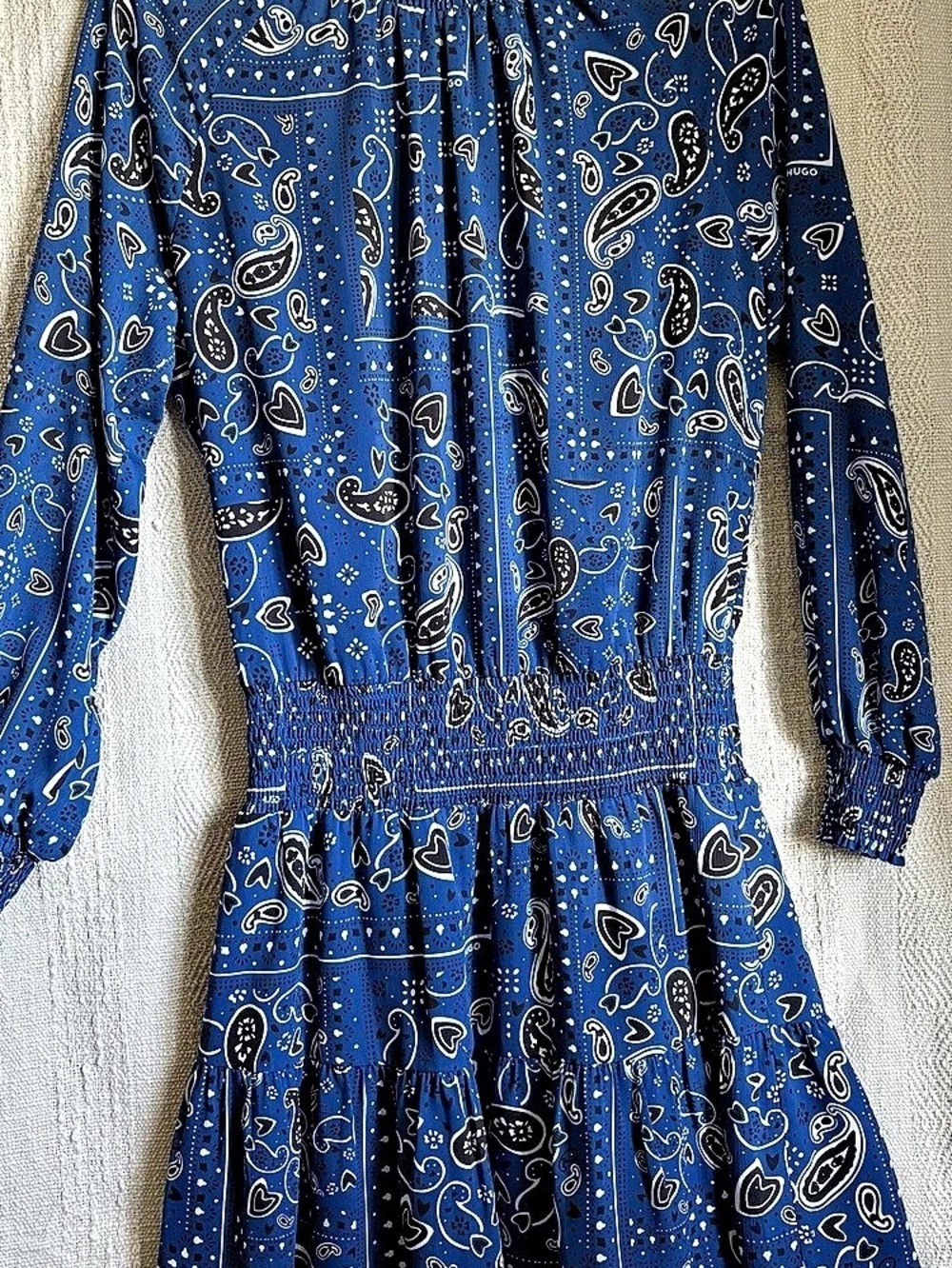 HUGO Paisley Mini Dress in Blue